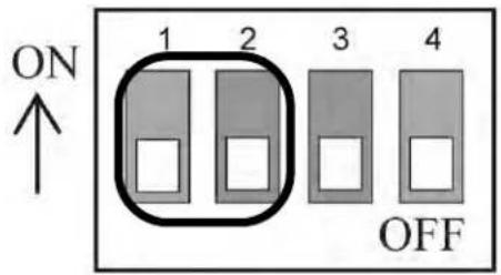ON ↑ 1 2 3 4 OFF