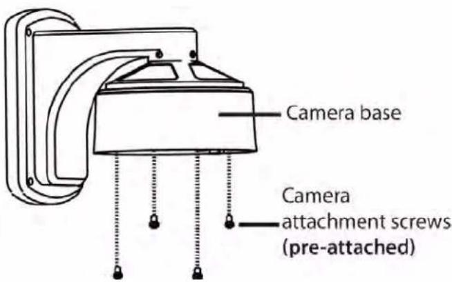 Camera base Camera attachment screws (pre-attached)