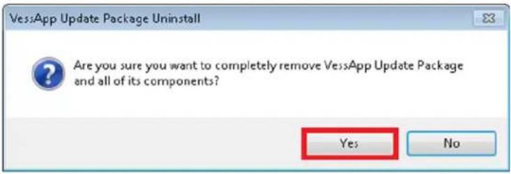 VessApp Update Package Uninstall Are you sure you want to completely remove VessApp Update Package and all of its components? Yes No