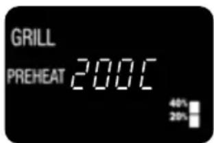 GRILL PREHEAT 200°C 40% 20%