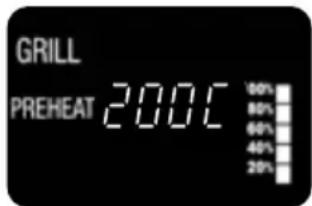 GRILL PREHEAT 200°C 10% 80% 60% 40% 20%