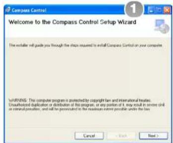 Welcome to the Compass Control Setup Wizard The installer will guide you through the shop required to install Compass Control on your computer. WARNING: The computer program is protected by copyright law and international tradeas. Unauthorized duplication or distribution of the program, or any portion of it, may result in severe civil or internal permission, and will be permitted to the maximum extent possible under the law. Cancel Next Next >