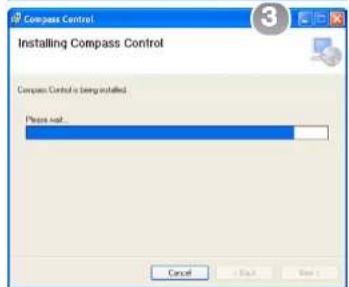 Compass Control Installing Compass Control Compass Control is being installed. Please wait... Cancel Back Next >