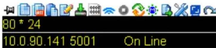 80 * 24 10.0.90.141 5001 On Line