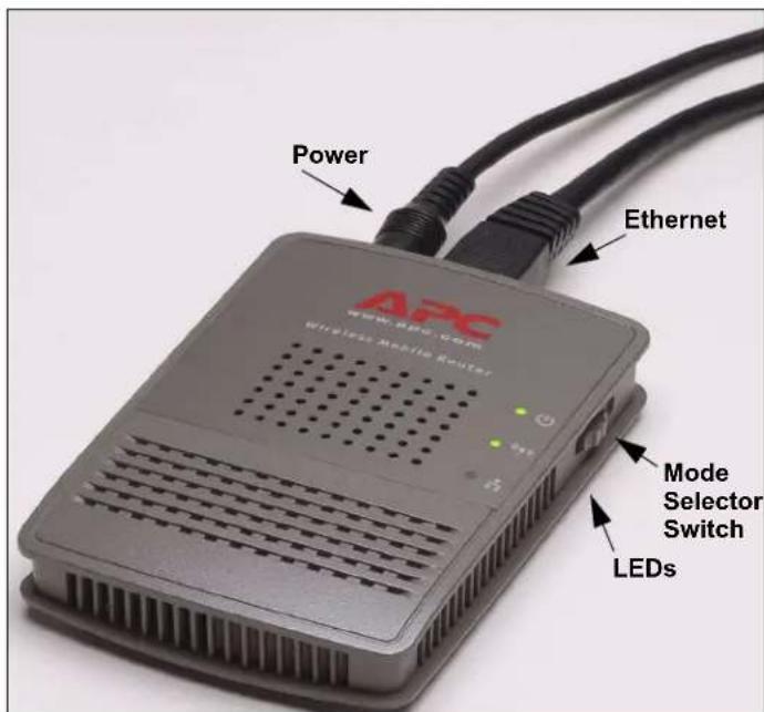 Power Ethernet APC Wireless Mobile Router Mode Selector Switch LEDs
