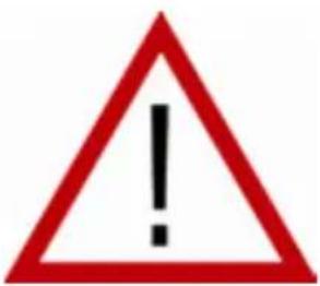Warning sign with red triangle and black exclamation mark symbol