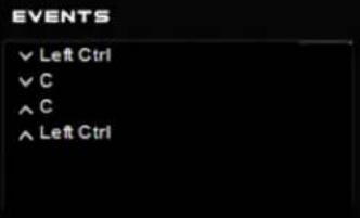 EVENTS ✓ Left Ctrl ✓ C ^ C ^ Left Ctrl