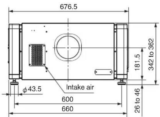 676.5 φ43.5 Intake air 600 660 181.5 342 to 362 26 to 46
