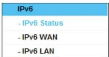 IPv6 - IPv6 Status - IPv6 WAN - IPv6 LAN