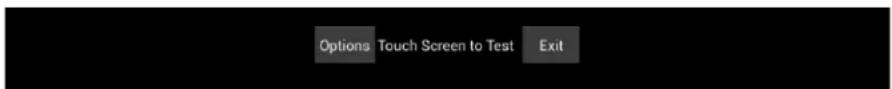 Options Touch Screen to Test Exit