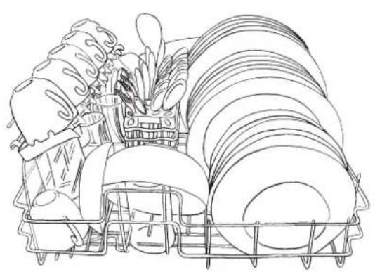 Line drawing of a tractor with multiple wheels and decorative items (no text or symbols)