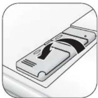 Illustration of a device with a curved arrow indicating motion or movement (no text or symbols)