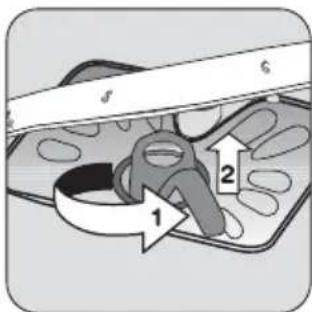 Diagram illustrating a mechanical or fluidic process with labeled components and directional arrows