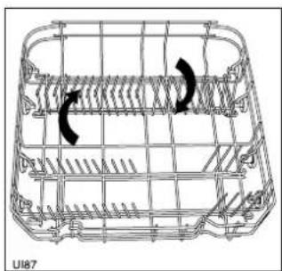 Technical line drawing of a wire mesh structure with two curved arrows indicating rotational motion (no text or symbols).