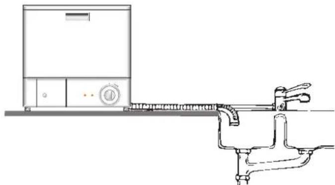 Line drawing of a kitchen appliance with a side-mounted tool and control panel (no text or symbols)