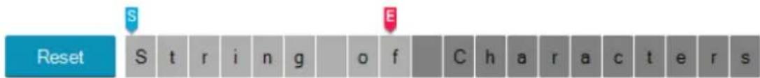 Reset S E String of Characters