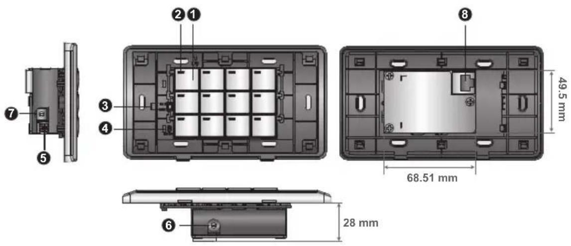 ⑦ ⑤ ③ ④ ② ① ⑧ 49.5 mm 68.51 mm 28 mm ⑥