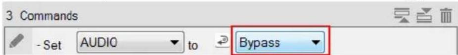 3 Commands - Set AUDIO to Bypass