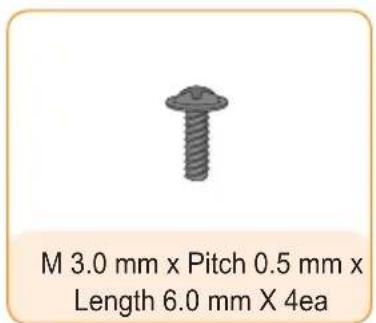 M 3.0 mm x Pitch 0.5 mm x Length 6.0 mm X 4ea