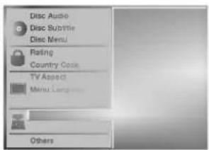 Disc Audio Disc Subtitle Disc Menu Rating Country Case TV Aspect Menu Length Others