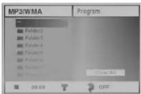 MP3/WMA Program Folder2 Folder3 Folder4 Folder5 Folder6 Folder7 Folder8 Folder9 00:00 OFF