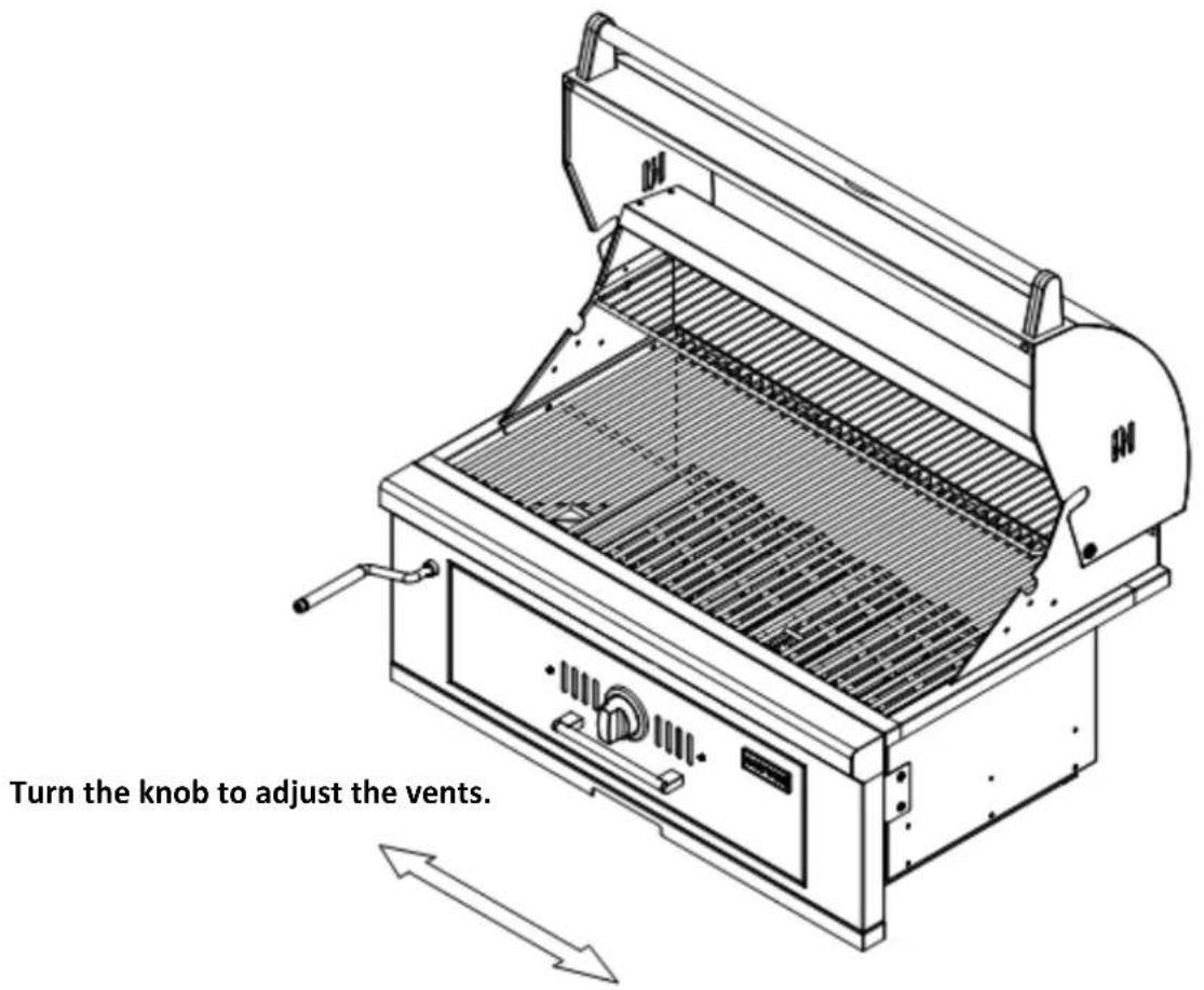 Turn the knob to adjust the vents.