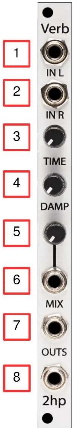Verb IN L IN R TIME DAMP MIX OUTS 2hp