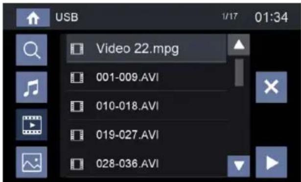 USB 1/17 01:34 Video 22.mpg 001-009.AVI 010-018.AVI 019-027.AVI 028-036.AVI