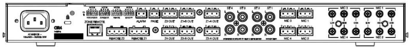 ACI/ANBIOS - 100WEN - 80000.0kW OM VOCUARDOCK SODRICK REMOTE EXCEPT ZONE REMOTE REMOTE Z2 REMOTE Z1 ALARM PAGE Z3 OUT Z4 OUT Z5-A OUT Z3-A OUT ST4 ST3 ST2 ST1 MIC 3 MIC 1 R R R R MIC 4 MIC 2 MIC 3 LOW HIGH SHIN HIGH SHIN MIC 4 MIC 1 LOW HIGH SHIN HIGH SHIN MIC 2