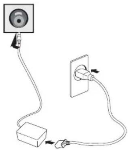 Simple line drawing of a cable and plug connection (no text or symbols)