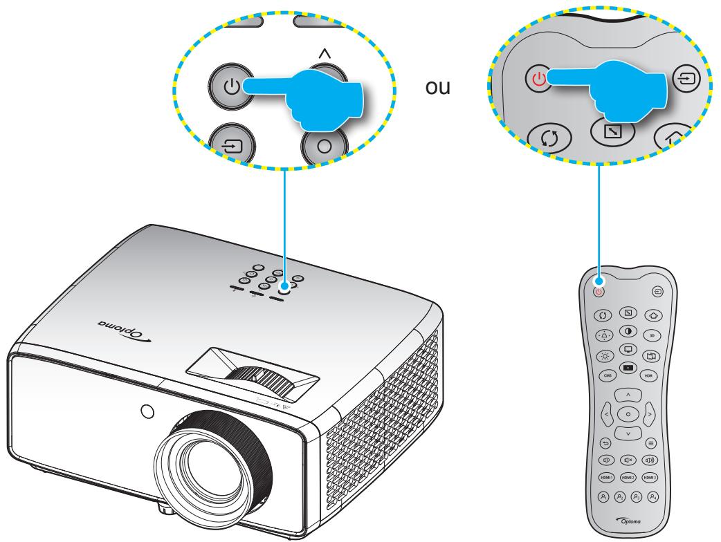 OPTOMA UZ38X - Mise sous / hors tension du projecteur - 1
