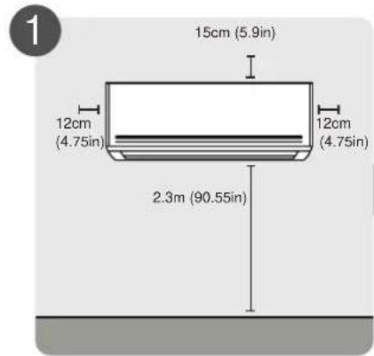 15cm (5.9in) 12cm (4.75in) 12cm (4.75in) 2.3m (90.55in)