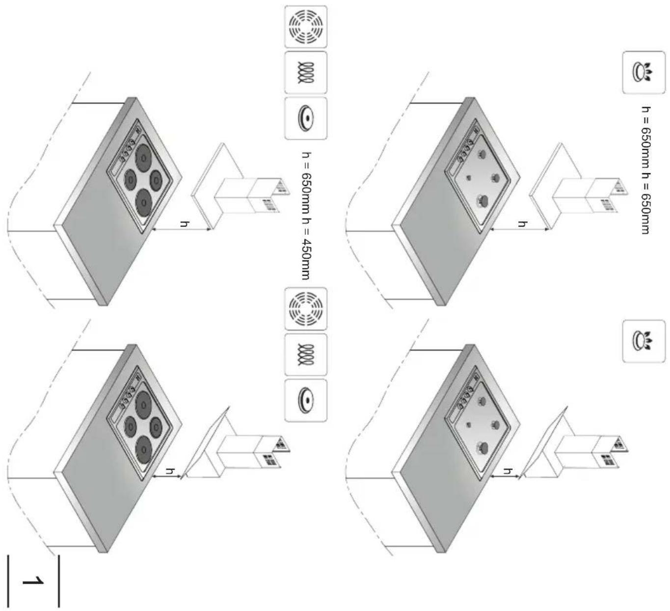 h = 650mm h = 650mm h = 650mm h = 450mm h h 1
