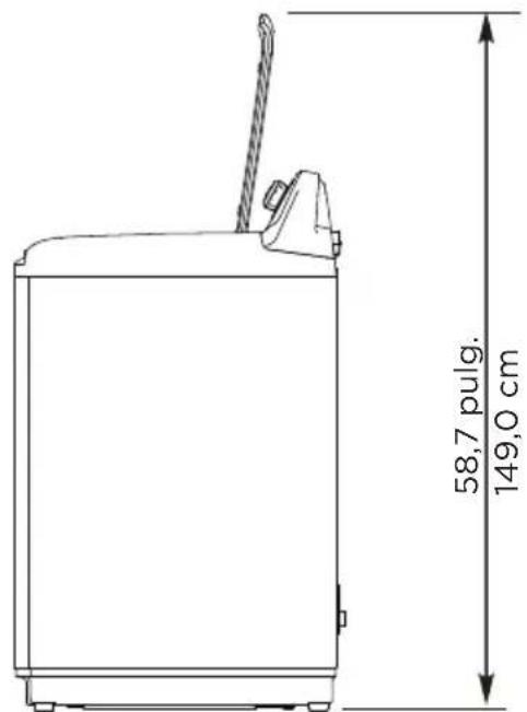 58,7 pulg. 149,0 cm