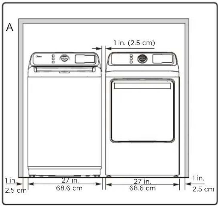A 1 in. (2.5 cm) 1 in. 2.5 cm 27 in. 68.6 cm 27 in. 68.6 cm 1 in. 2.5 cm