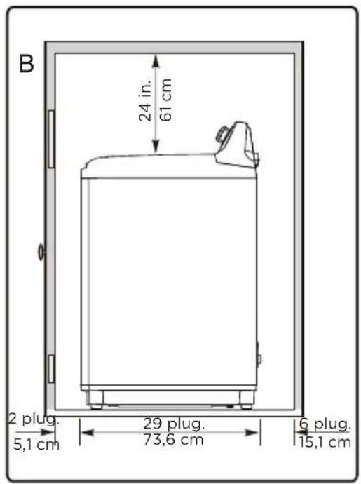 B 24 in. 61 cm 2 plug. 5,1 cm 29 plug. 73,6 cm 16 plug. 15,1 cm