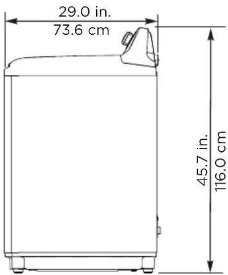 29.0 in. 73.6 cm 45.7 in. 116.0 cm
