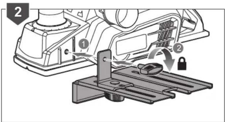 Diagram showing mechanical assembly with labeled parts and directional arrows indicating motion or movement