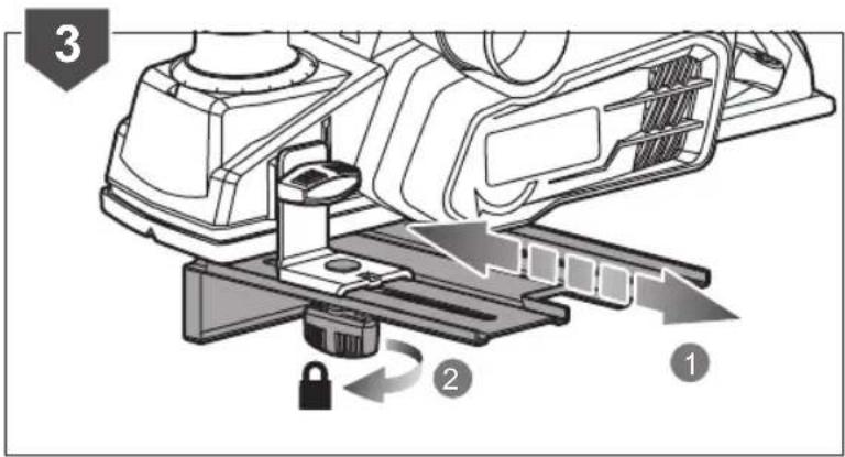 Diagram illustrating a mechanical assembly with labeled parts and directional arrows indicating motion or movement.