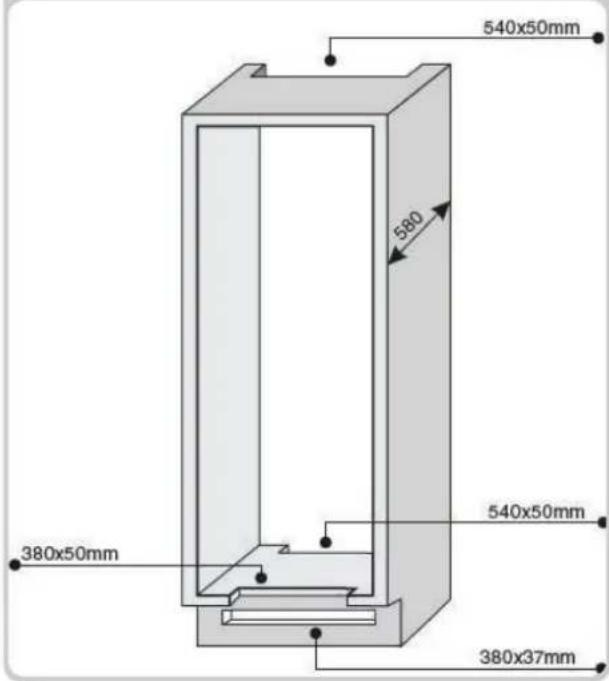 540x50mm 580 380x50mm 540x50mm 380x37mm