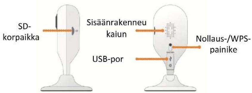 SD- korpaikka Sisäänrakenneu kaiun USB-por Nollaus-/WPS- painike