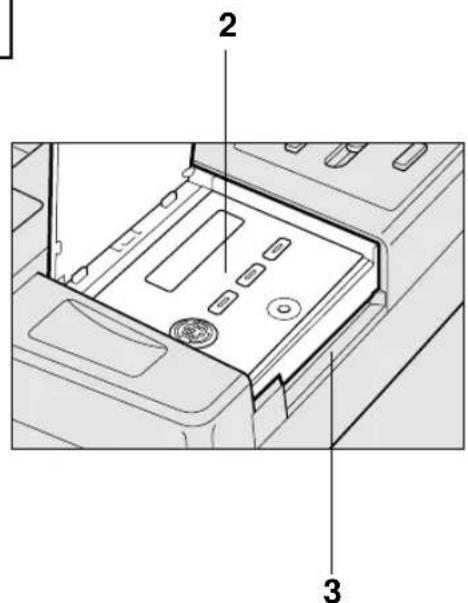 Technical diagram of a device interior with labeled parts 2 and 3