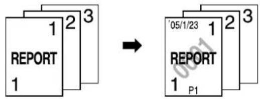 OLIVETTI d-Color MF550 - Printing the date/time or page number on copies ("Stamp/Composition" functions) - 1