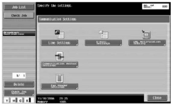 Specify the settings. Job List Check Job Communications Settings Line Settings Settings SQL Server 1/ 1 Delete Check Job Settings 12/10/2006 21:25 MARCHY 100% Close