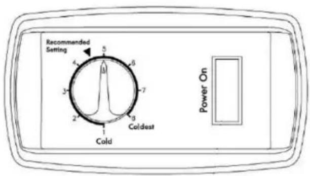 Recommended Setting 5 4 6 3 7 2 3 1 Coldest Cold Power On
