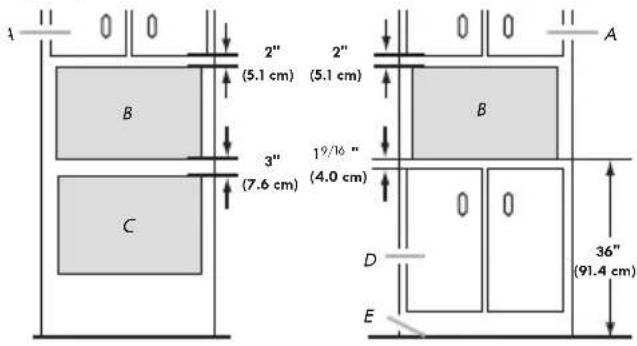 A B C 2" (5.1 cm) 2" (5.1 cm) 3" (7.6 cm) 19/16" (4.0 cm) D E 36" (91.4 cm) A
