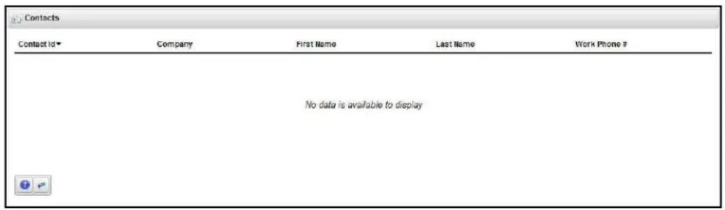 Contacts Contact Id ▼ Company First Name Last Name Work Phone # No data is available to display