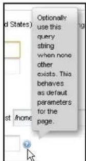 Options use this query string when none other exists. This behaves as default parameters for the page.
