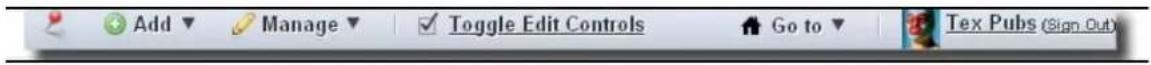 Add Manage Toggle Edit Controls Go to Tex Pubs (Sign Out)