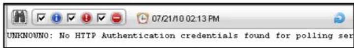 UNKNOWN: No HTTP Authentication credentials found for polling ser